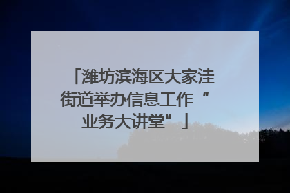 潍坊滨海区大家洼街道举办信息工作“业务大讲堂”
