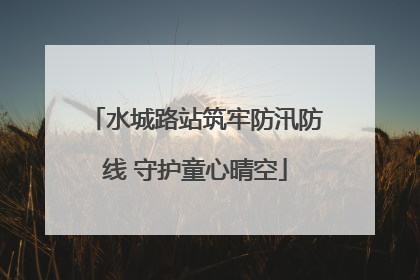 水城路站筑牢防汛防线 守护童心晴空