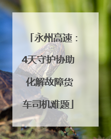 永州高速：4天守护协助 化解故障货车司机难题