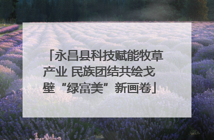 永昌县科技赋能牧草产业 民族团结共绘戈壁“绿富美”新画卷