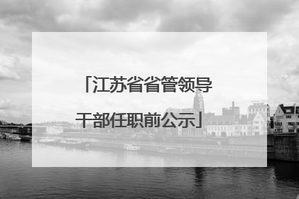 江苏省省管领导干部任职前公示