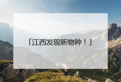江西发现新物种！