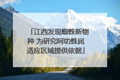 江西发现蜘蛛新物种 为研究呵叻蛛属适应区域提供依据