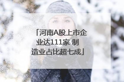 河南A股上市企业达111家 制造业占比超七成