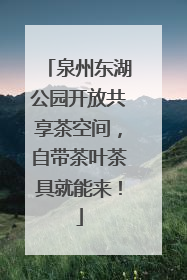 泉州东湖公园开放共享茶空间，自带茶叶茶具就能来！