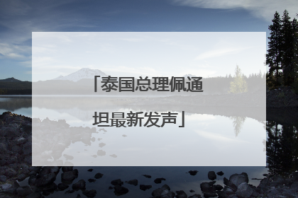 泰国总理佩通坦最新发声