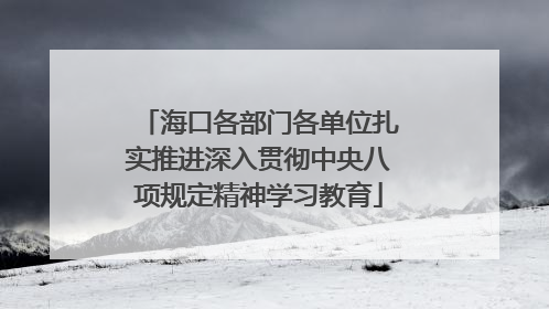 海口各部门各单位扎实推进深入贯彻中央八项规定精神学习教育