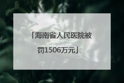 海南省人民医院被罚1506万元