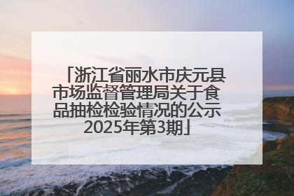 浙江省丽水市庆元县市场监督管理局关于食品抽检检验情况的公示2025年第3期