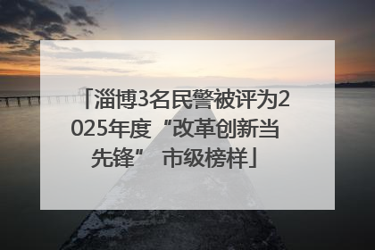 淄博3名民警被评为2025年度“改革创新当先锋” 市级榜样