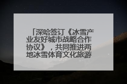深哈签订《冰雪产业友好城市战略合作协议》，共同推进两地冰雪体育文化旅游高质量发展