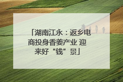 湖南江永：返乡电商投身香姜产业 迎来好“钱”景