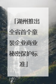 湖州推出全省首个童装企业商业秘密保护标准
