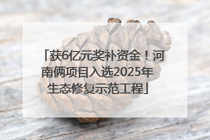 获6亿元奖补资金！河南俩项目入选2025年生态修复示范工程