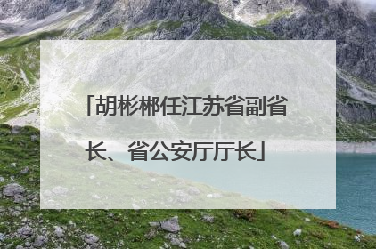 胡彬郴任江苏省副省长、省公安厅厅长