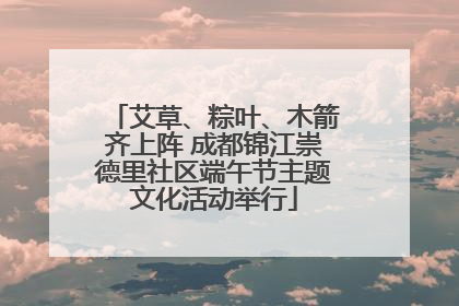 艾草、粽叶、木箭齐上阵 成都锦江崇德里社区端午节主题文化活动举行