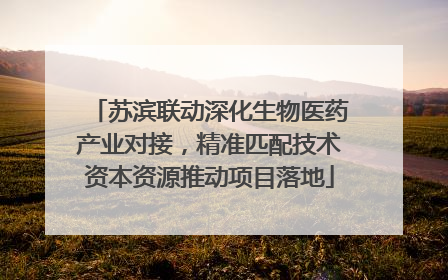 苏滨联动深化生物医药产业对接，精准匹配技术资本资源推动项目落地
