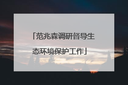 范兆森调研督导生态环境保护工作