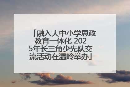 融入大中小学思政教育一体化 2025年长三角少先队交流活动在温岭举办