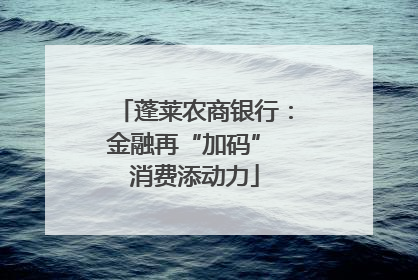 蓬莱农商银行：金融再“加码” 消费添动力