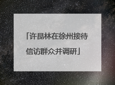 许昆林在徐州接待信访群众并调研