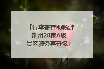 行李寄存助畅游 荆州28家A级景区服务再升级