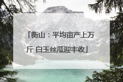 衡山：平均亩产上万斤 白玉丝瓜迎丰收
