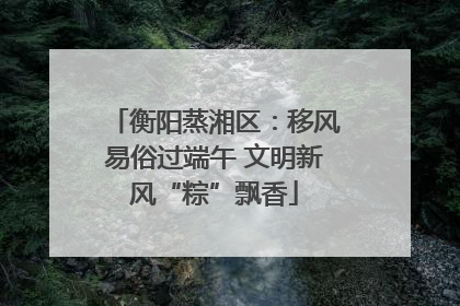 衡阳蒸湘区：移风易俗过端午 文明新风“粽”飘香