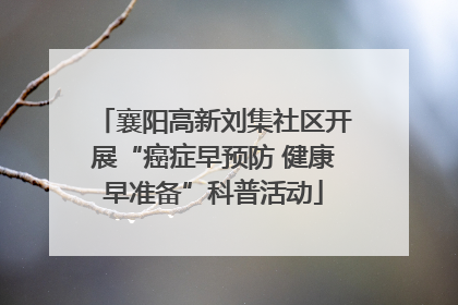 襄阳高新刘集社区开展“癌症早预防 健康早准备”科普活动