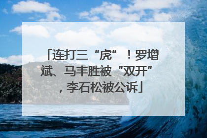 连打三“虎”！罗增斌、马丰胜被“双开”，李石松被公诉