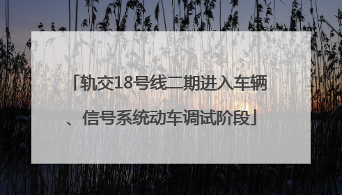 轨交18号线二期进入车辆、信号系统动车调试阶段
