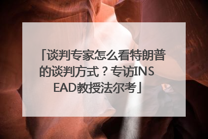 谈判专家怎么看特朗普的谈判方式？专访INSEAD教授法尔考
