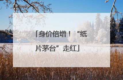 身价倍增！“纸片茅台”走红