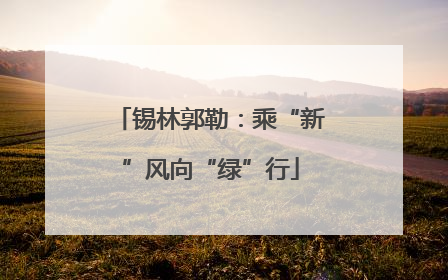 锡林郭勒：乘“新”风向“绿”行