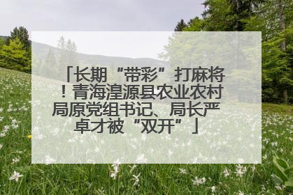 长期“带彩”打麻将！青海湟源县农业农村局原党组书记、局长严卓才被“双开”