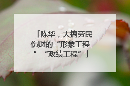 陈华，大搞劳民伤财的“形象工程”“政绩工程”