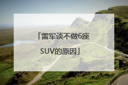 雷军谈不做6座SUV的原因