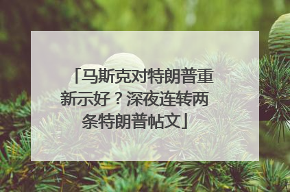 马斯克对特朗普重新示好？深夜连转两条特朗普帖文