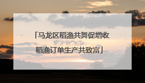 马龙区稻渔共舞促增收 稻渔订单生产共致富