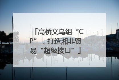 高桥义乌组“CP”，打造湘非贸易“超级接口”