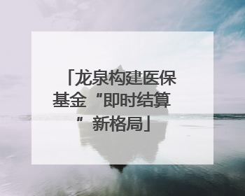 龙泉构建医保基金“即时结算”新格局