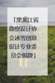 黑龙江省勘察设计协会冰雪创意设计专业委员会揭牌