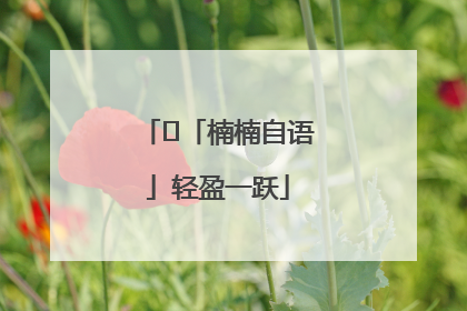 ﻿「楠楠自语」轻盈一跃