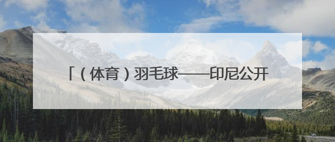 （体育）羽毛球——印尼公开赛：程星/张驰晋级混双八强