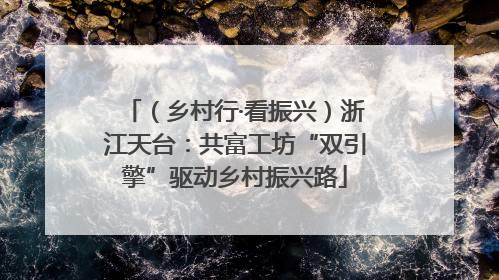 （乡村行·看振兴）浙江天台：共富工坊“双引擎”驱动乡村振兴路