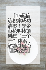15起信访积案成功清零！宁乡市花明楼镇创建“三个一”体系，解锁基层治理新姿势