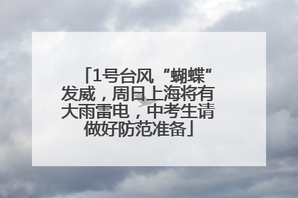 1号台风“蝴蝶”发威，周日上海将有大雨雷电，中考生请做好防范准备