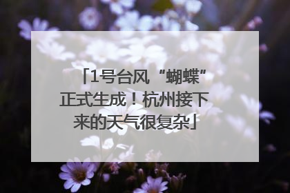1号台风“蝴蝶”正式生成！杭州接下来的天气很复杂