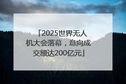2025世界无人机大会落幕，意向成交额达200亿元