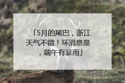 5月的尾巴，浙江天气不错！坏消息是，端午有暴雨